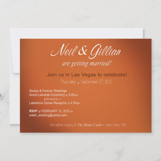 Gillians Custom Las Vegas Save the Date (Rückseite)