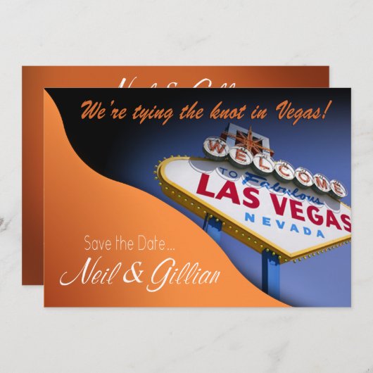 Gillians Custom Las Vegas Save the Date (Vorne/Hinten)