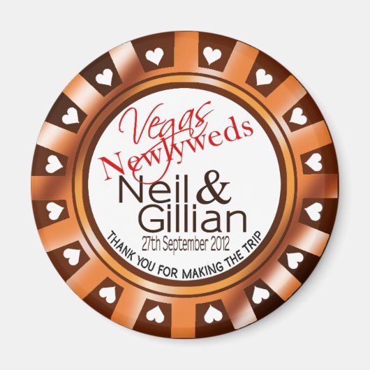 Gillian's Vegas Newlyweds Casino Chip Magnet Gefal (Vorne)