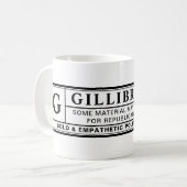 Gillibrand-Warnschild Kaffeetasse (Vorderseite Links)