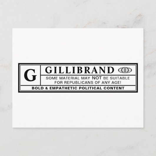 Gillibrand-Warnschild Postkarte (Vorderseite)