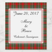 Gillispie Scottish Wedding Wine Label Weinetikett (Einzelnes Label)