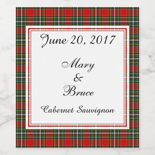 Gillispie Scottish Wedding Wine Label Weinetikett (Einzelnes Label)