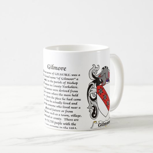 Gilmore Familien-Wappen Tasse (VorderseiteRechts)