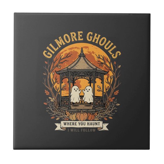 Gilmore Ghouls Halloween-Geist-Gartenpavillon Desi Fliese (Vorderseite)