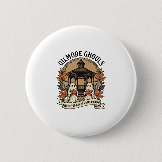 Gilmore Ghouls Vintage Halloween Geist Button (Vorderseite)