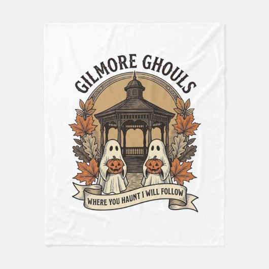 Gilmore Ghouls Vintage Halloween Geist Fleecedecke (Vorderseite)