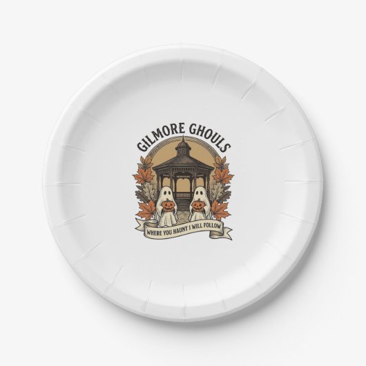 Gilmore Ghouls Vintage Halloween Geist Pappteller (Vorderseite)