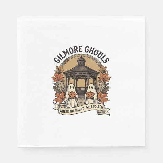 Gilmore Ghouls Vintage Halloween Geist Serviette (Vorderseite)