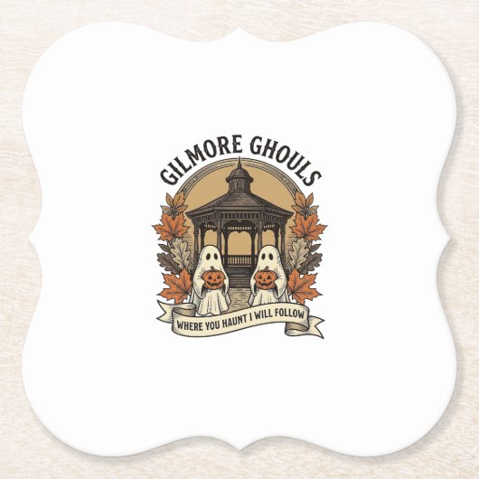 Gilmore Ghouls Vintage Halloween Geist Untersetzer (Vorderseite)
