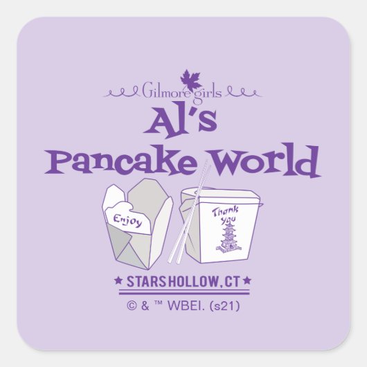 Gilmore Girls | Al's Pancake World Quadratischer Aufkleber (Vorderseite)