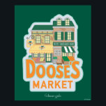 Gilmore Girls | Doose's Market Poster<br><div class="desc">Machen Sie einen Spaziergang auf die Gedächtnisspur mit dieser lustigen und farbenfrohen Illustration von Doose's Market, dem lokalen Lebensmittelgeschäft, in dem sich viele Stars-Hollow-Antiken entfalten. Dieses hübsche Außengebäude mit blühenden Früchten, Gemüse und dem berühmten Geschäftszeichen eignet sich ideal für Fans, die den Charme des Taylor Doose Hotels schätzen.</div>
