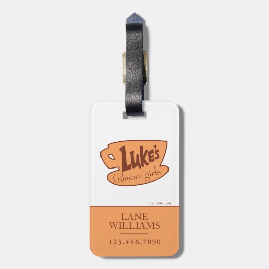 Gilmore Girls Luke’s Diner Logo Gepäckanhänger (Rückseite vertikal)