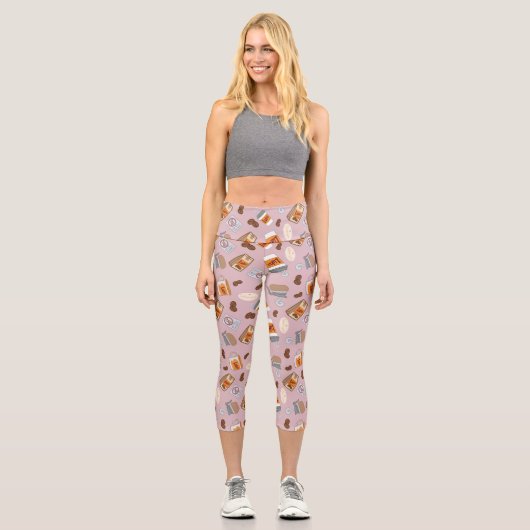 Gilmore Girls | Luke's Diner Coffee Pattern Capri Leggings (Vorderseite)
