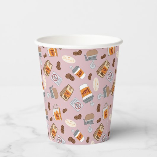 Gilmore Girls | Luke's Diner Coffee Pattern Pappbecher (Rückseite)