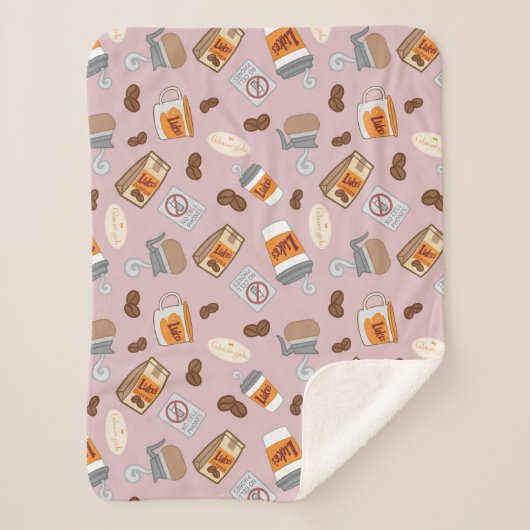 Gilmore Girls | Luke's Diner Coffee Pattern Sherpadecke (Vorderseite)