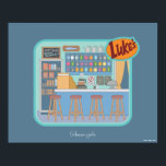 Gilmore Girls | Luke's Diner Graphic Poster<br><div class="desc">Treten Sie ein in das Herz von Stars Hollow mit dieser charmanten Illustration von Luke's Diner. Von den klassischen Thekhockern bis hin zum farbenfrohen Chalkboard-Menü,  erfasst dieses Design jedes Detail des geliebten lokalen Hangout.</div>