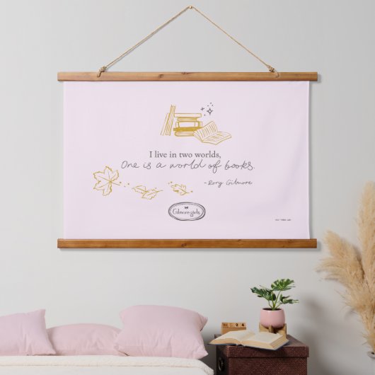 Gilmore Girls Rory Book Quote Design Wandteppich Mit Holzrahmen (Schlafzimmer)