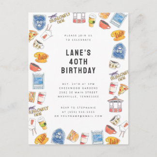 Gilmore Girls Watercolor Icons Geburtstag Postkarte