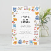 Gilmore Girls Watercolor Icons Kinderdusche Einladung (Stehend Vorderseite)