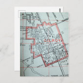 Gilroy, CA Vintag Map Postkarte (Vorne/Hinten)