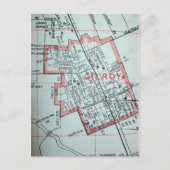 Gilroy, CA Vintag Map Postkarte (Vorderseite)