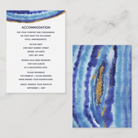 Gilt Agate Wedding Begleitkarte (Vorne/Hinten)