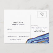 Gilt Agate Wedding Invitations uAwg Postcard Einladungspostkarte (Rückseite)