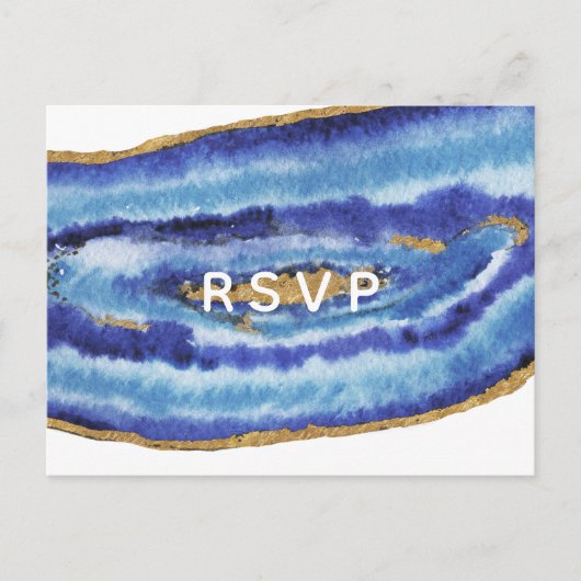 Gilt Agate Wedding Invitations uAwg Postcard Einladungspostkarte (Vorderseite)