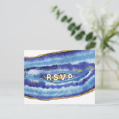 Gilt Agate Wedding Invitations uAwg Postcard Einladungspostkarte (Stehend Vorderseite)