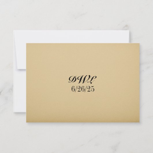Gilt in Gold QR Code Wedding RSVP Card (Rückseite)