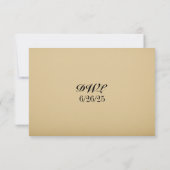Gilt in Gold QR Code Wedding RSVP Card Karte (Rückseite)