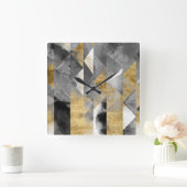 Gilt Reflections I Quadratische Wanduhr (Zuhause)