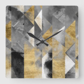 Gilt Reflections I Quadratische Wanduhr (Vorderseite)
