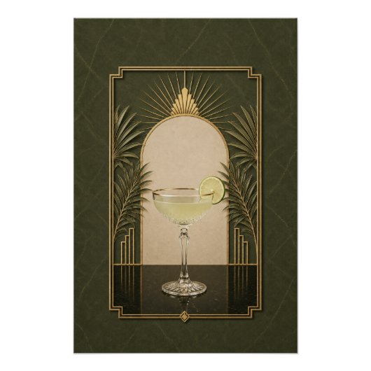 Gimlet Art Deco Poster | Bar Kunst (Vorderseite)