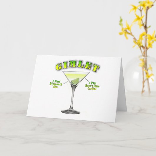 Gimlet Martini Cocktail Recia Karte (Gelbe Blume)