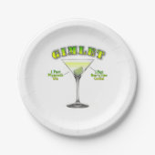 Gimlet Martini Cocktail Recia  Pappteller (Vorderseite)