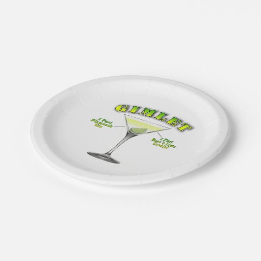 Gimlet Martini Cocktail Recia  Pappteller (Schrägansicht)