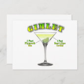 Gimlet Martini Cocktail Recia Postkarte (Vorne/Hinten)