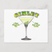 Gimlet Martini Cocktail Recia Postkarte (Vorderseite)