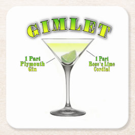 Gimlet Martini Cocktail Recia Rechteckiger Pappuntersetzer