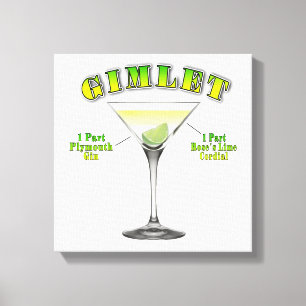 Gimlet Martini Cocktail Rezept 12"x12" Leinwand