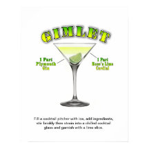 Gimlet Martini Cocktail Rezept 16"x20" Art Poster