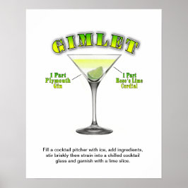 Gimlet Martini Cocktail Rezept 16"x20" Art Poster