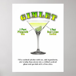 Gimlet Martini Cocktail Rezept 18"x24" Art Poster
