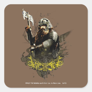 GIMLI™ mit AX Vector Collage Quadratischer Aufkleber