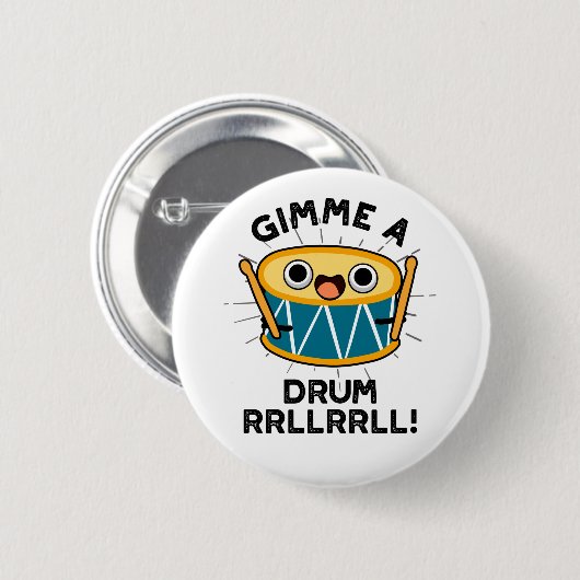 Gimme A Drum RRLLRLL Funny Drummer Puff Button (Vorne & Hinten)
