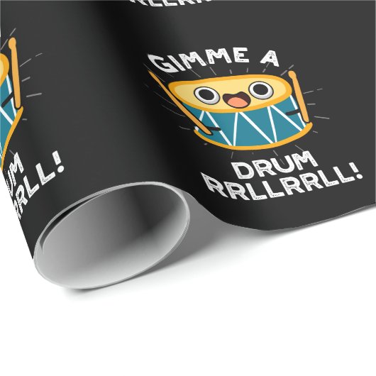 Gimme A Drum RRLLRLL Funny Drummer Puff Dark BG Geschenkpapier (Rolleneckpunkt)