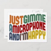 Gimme A Mikrofon Postkarte (Vorne/Hinten)
