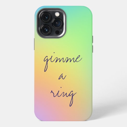 "Gimme A Ring" Pastel Rainbow Gradient iPhone Hülle (Rückseite)